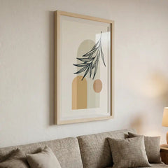 Minimalist Boho Botanical Arch - Premium Glass Framed Wall Art