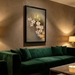 H.G. Moon Cascading White Orchid - Premium Glass Framed Wall Art