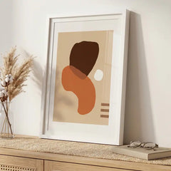 Earthy Boho Organic Shapes - Premium Glass Framed Wall Art