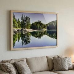 Alpine Reflection - Serene Forest Lake Scenery (Premium Glass Frame)