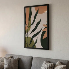 Earthy Boho Botanical Greenery - Premium Glass Framed Wall Art