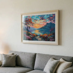 Radiant Sunset - Colorful Nature Scenery (Premium Glass Frame)