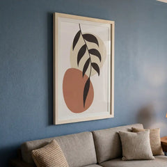 Modern Boho Botanical Leaf - Premium Glass Framed Wall Art