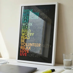 The Rules of Life - Colorful Motivational Typography (Premium Glass Frame)
