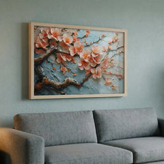 Soft Pink Spring Blossoms - Floral Art (Premium Glass Frame)