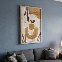 Warm Earthy Boho Botanical - Premium Glass Framed Wall Art