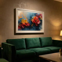 Vibrant Fluid Floral Abstract - Premium Glass Framed Wall Art