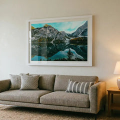 Mirror of the Mountains - Serene Lake Scenery (Premium Glass Frame)