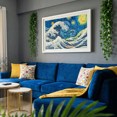 The Starry Wave - Iconic Fusion Masterpiece (Premium Glass Frame)