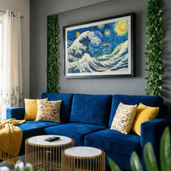 The Starry Wave - Iconic Fusion Masterpiece (Premium Glass Frame)