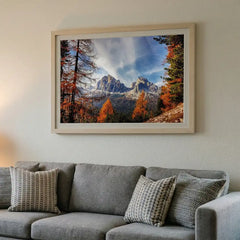 Majestic Autumn Peaks - Alpine Mountain Scenery (Premium Glass Frame)