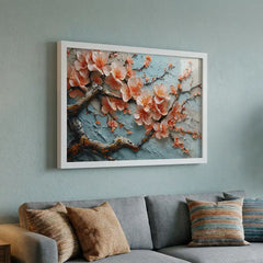Soft Pink Spring Blossoms - Floral Art (Premium Glass Frame)