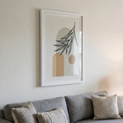 Minimalist Boho Botanical Arch - Premium Glass Framed Wall Art