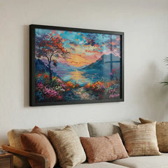 Radiant Sunset - Colorful Nature Scenery (Premium Glass Frame)