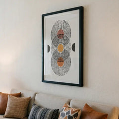 Modern Boho Celestial Line Art - Premium Glass Framed Wall Art