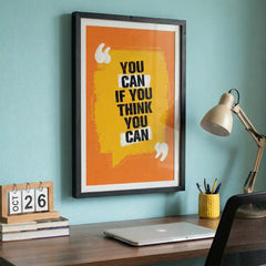 The Power of Thought - Confidence Quote Art (Premium Glass Frame)