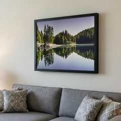 Alpine Reflection - Serene Forest Lake Scenery (Premium Glass Frame)