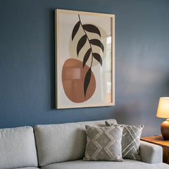 Modern Boho Botanical Leaf - Premium Glass Framed Wall Art
