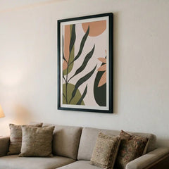 Earthy Boho Botanical Greenery - Premium Glass Framed Wall Art