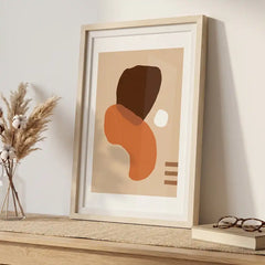 Earthy Boho Organic Shapes - Premium Glass Framed Wall Art