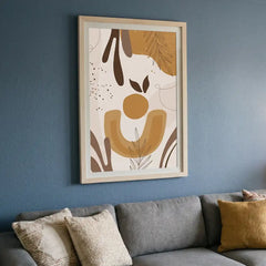 Warm Earthy Boho Botanical - Premium Glass Framed Wall Art