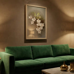 H.G. Moon Cascading White Orchid - Premium Glass Framed Wall Art