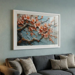 Soft Pink Spring Blossoms - Floral Art (Premium Glass Frame)