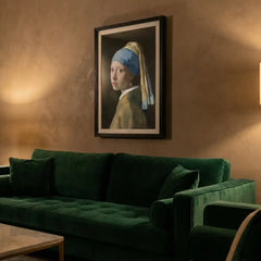 Girl with a Pearl Earring by Vermeer - Premium Glass Framed Wall Art
