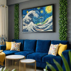 The Starry Wave - Iconic Fusion Masterpiece (Premium Glass Frame)