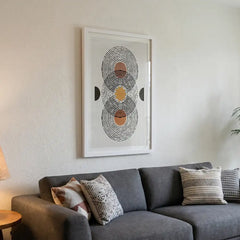 Modern Boho Celestial Line Art - Premium Glass Framed Wall Art