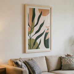 Earthy Boho Botanical Greenery - Premium Glass Framed Wall Art