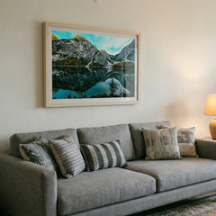 Mirror of the Mountains - Serene Lake Scenery (Premium Glass Frame)