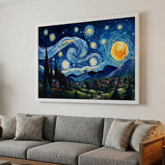Midnight Symphony - Van Gogh Inspired Starry Night (Premium Glass Frame)