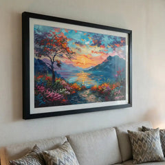 Radiant Sunset - Colorful Nature Scenery (Premium Glass Frame)