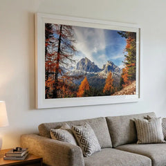 Majestic Autumn Peaks - Alpine Mountain Scenery (Premium Glass Frame)