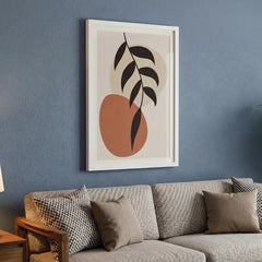 Modern Boho Botanical Leaf - Premium Glass Framed Wall Art