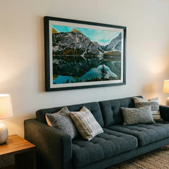Mirror of the Mountains - Serene Lake Scenery (Premium Glass Frame)