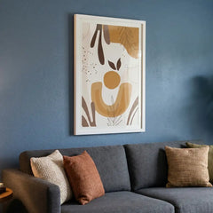 Warm Earthy Boho Botanical - Premium Glass Framed Wall Art
