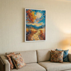 Moonlit Autumn - Dreamy Landscape Art (Premium Glass Frame)
