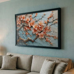 Soft Pink Spring Blossoms - Floral Art (Premium Glass Frame)