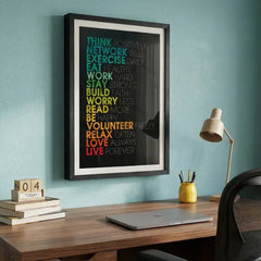 The Rules of Life - Colorful Motivational Typography (Premium Glass Frame)