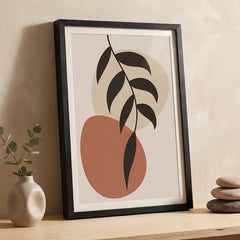 Modern Boho Botanical Leaf - Premium Glass Framed Wall Art