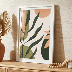 Earthy Boho Botanical Greenery - Premium Glass Framed Wall Art