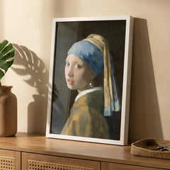 Girl with a Pearl Earring by Vermeer - Premium Glass Framed Wall Art