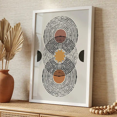 Modern Boho Celestial Line Art - Premium Glass Framed Wall Art