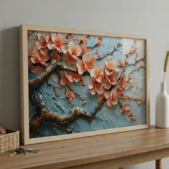 Soft Pink Spring Blossoms - Floral Art (Premium Glass Frame)