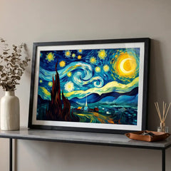 Starry Night Dreams - Van Gogh Inspired Classic (Premium Glass Frame)