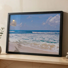 Ocean Breeze - Sunny Beach & Waves Scenery (Premium Glass Frame)