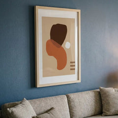 Earthy Boho Organic Shapes - Premium Glass Framed Wall Art