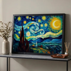 Starry Night Dreams - Van Gogh Inspired Classic (Premium Glass Frame)